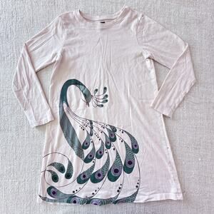 Tea Collection Pink Long Sleeve Peacock Dress GUC 7